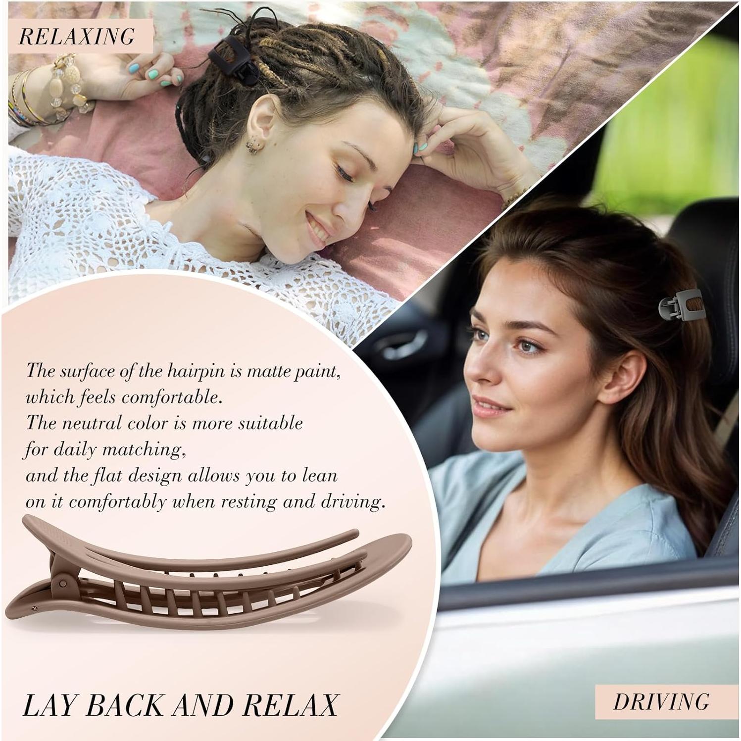 8 Clips de Pelo Planos Obeoby para Mujeres y Niñas - Multicolor