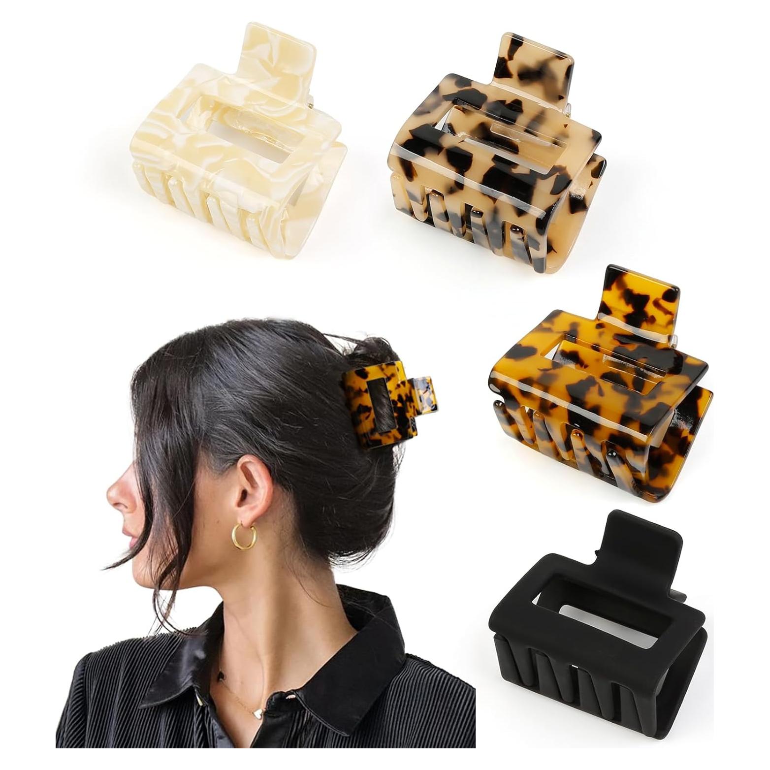 Pinzas para el cabello TEBIEKOY 4 Pcs 5.08 cm antideslizantes