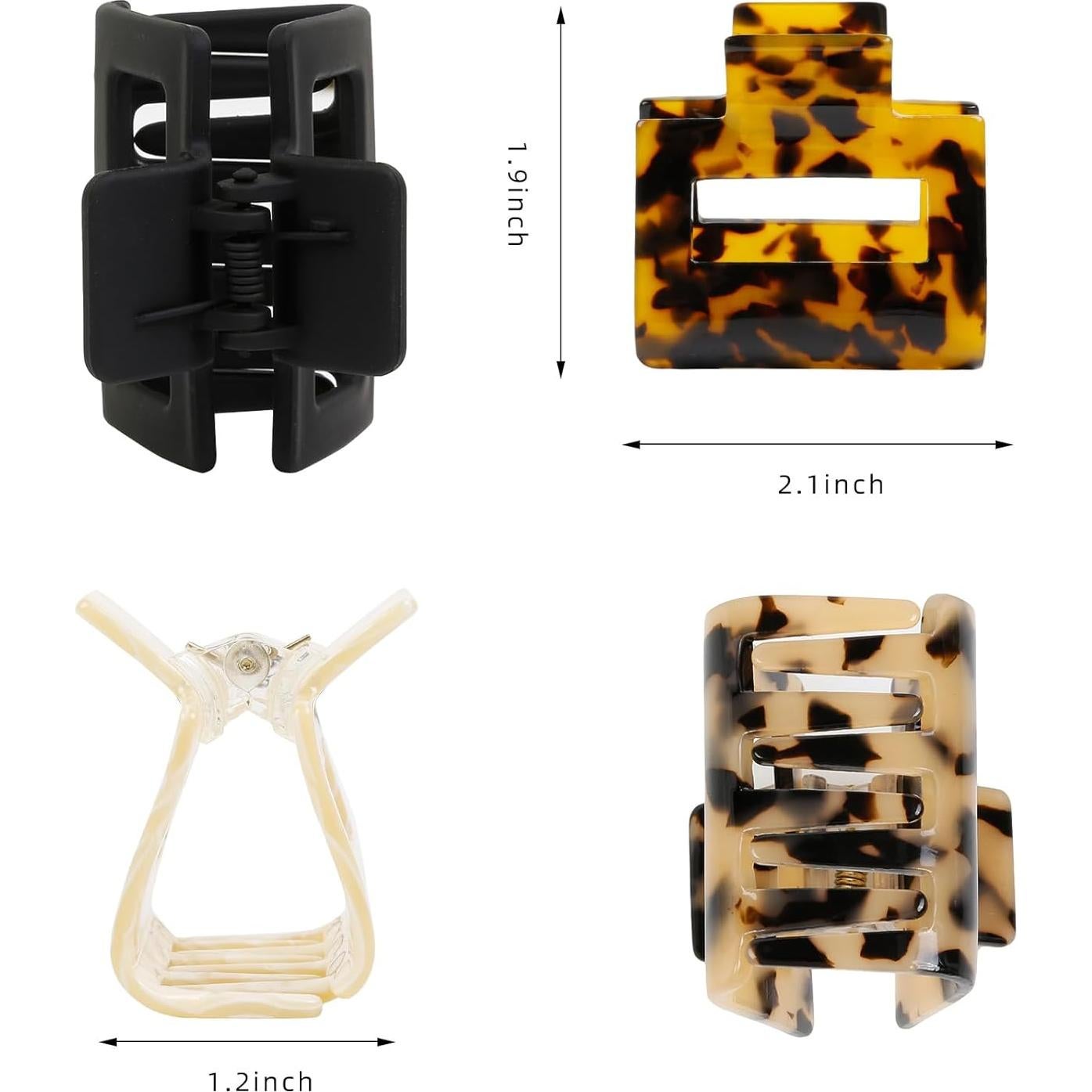 Pinzas para el cabello TEBIEKOY 4 Pcs 5.08 cm antideslizantes