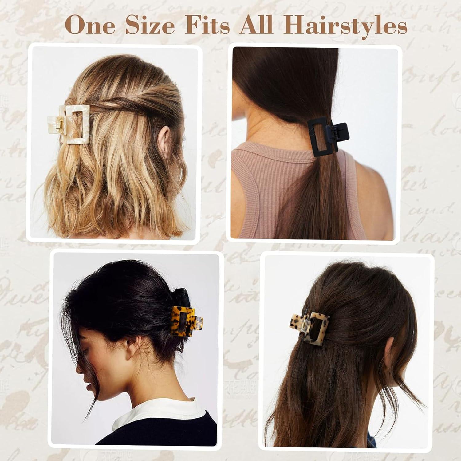 Pinzas para el cabello TEBIEKOY 4 Pcs 5.08 cm antideslizantes