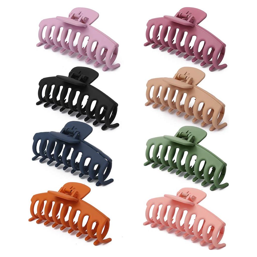 8 Clips de Garra Grandes Yanwenx para Cabello Grueso Rosa