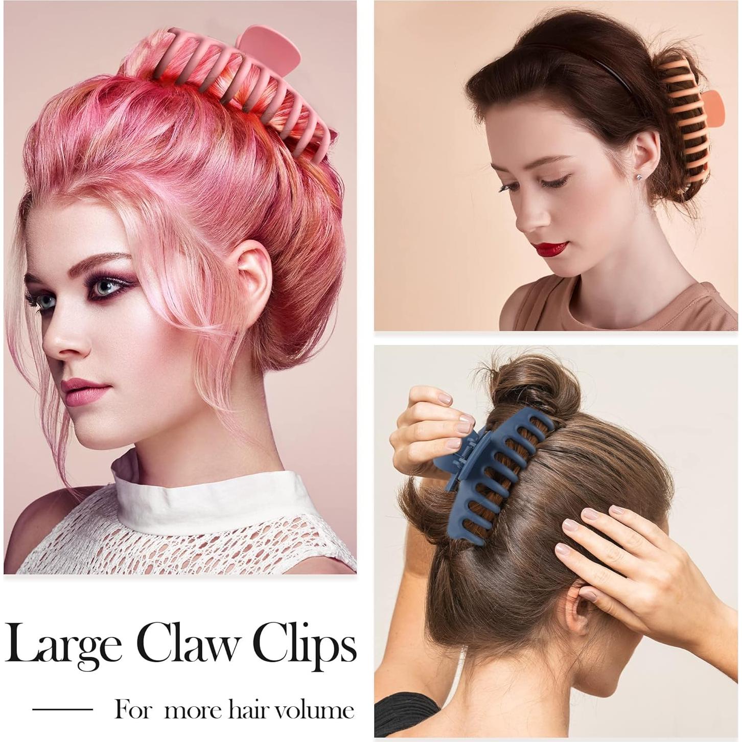 Pinzas de Pelo Grandes Beauty.H.C - 8 Colores, Antideslizantes