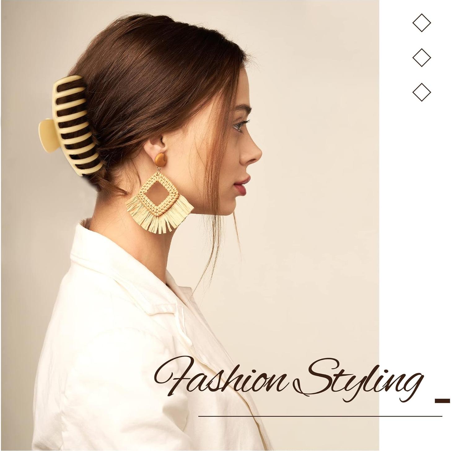 Pinzas de Pelo Grandes Beauty.H.C - 8 Colores, Antideslizantes