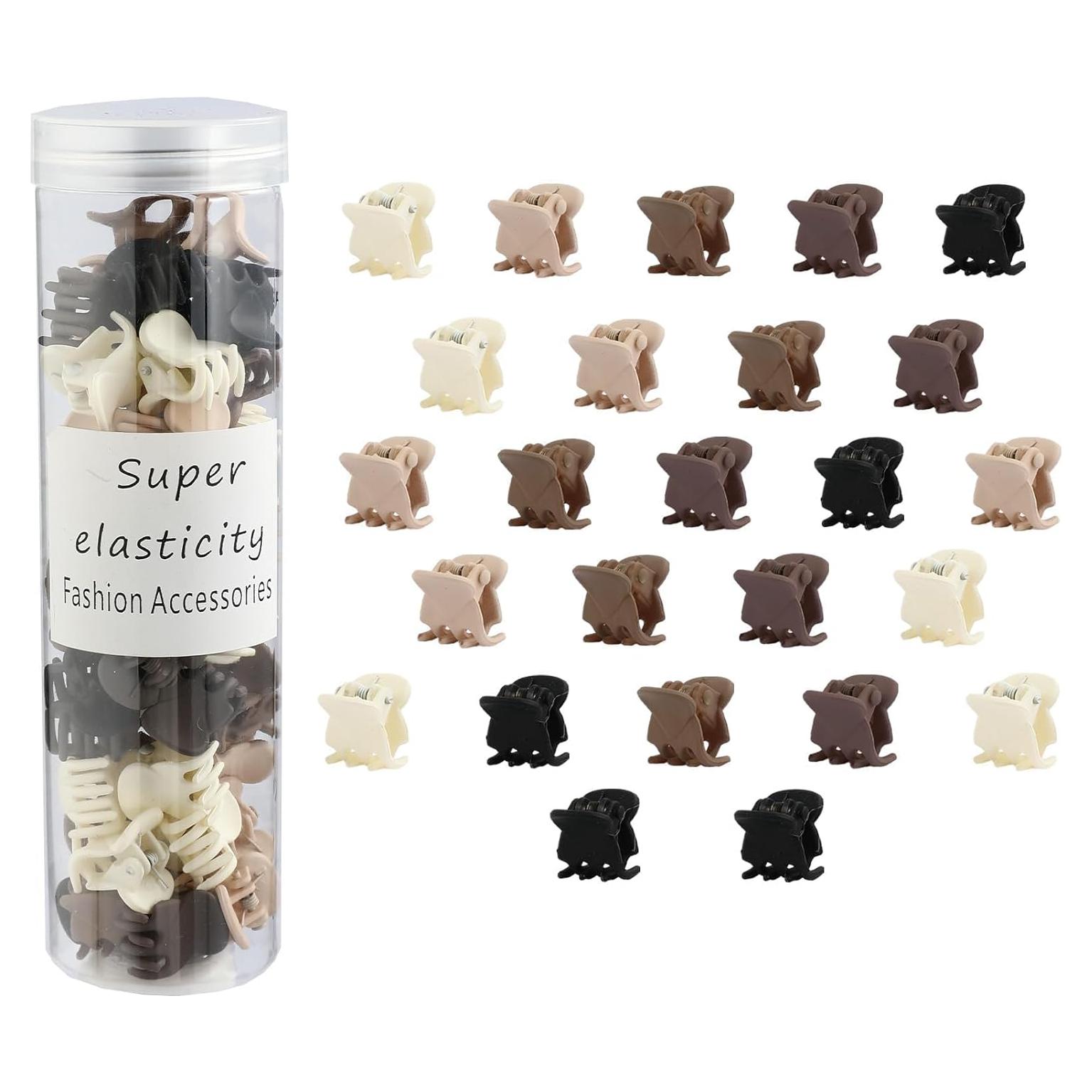 50 Clips de Garra Mate Kasmena para Cabello Fino - Color Neutro