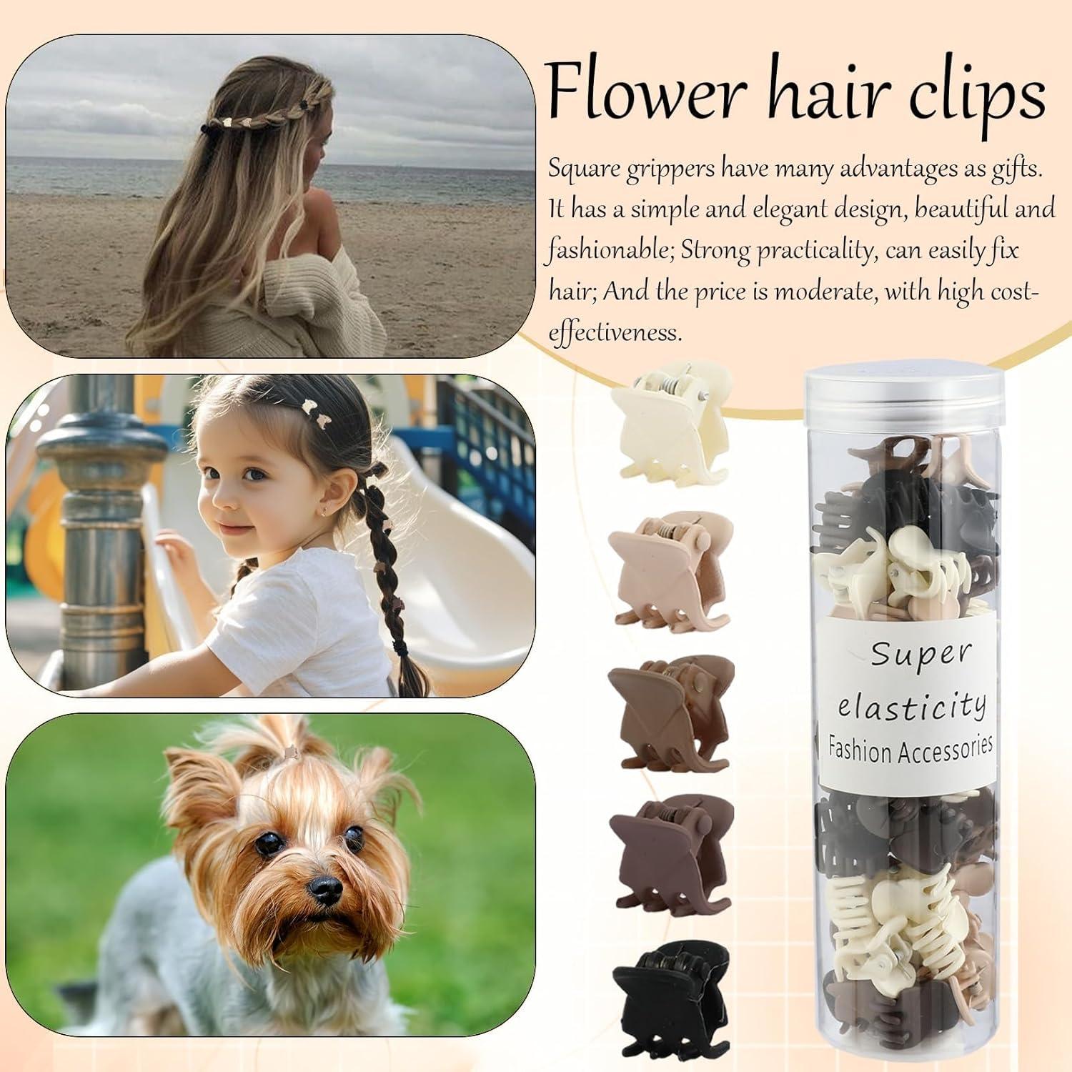 50 Clips de Garra Mate Kasmena para Cabello Fino - Color Neutro