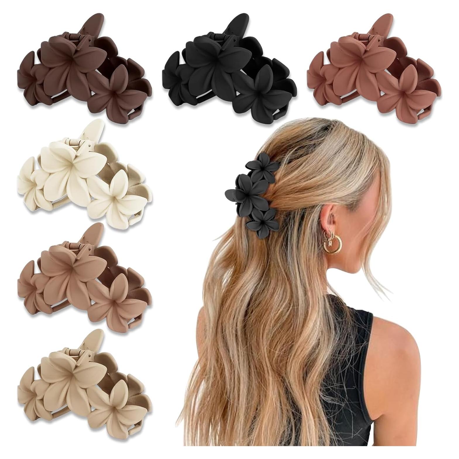 Clips de Pelo con Flores YONOY 6PCS Antideslizantes 6.6x10.9cm