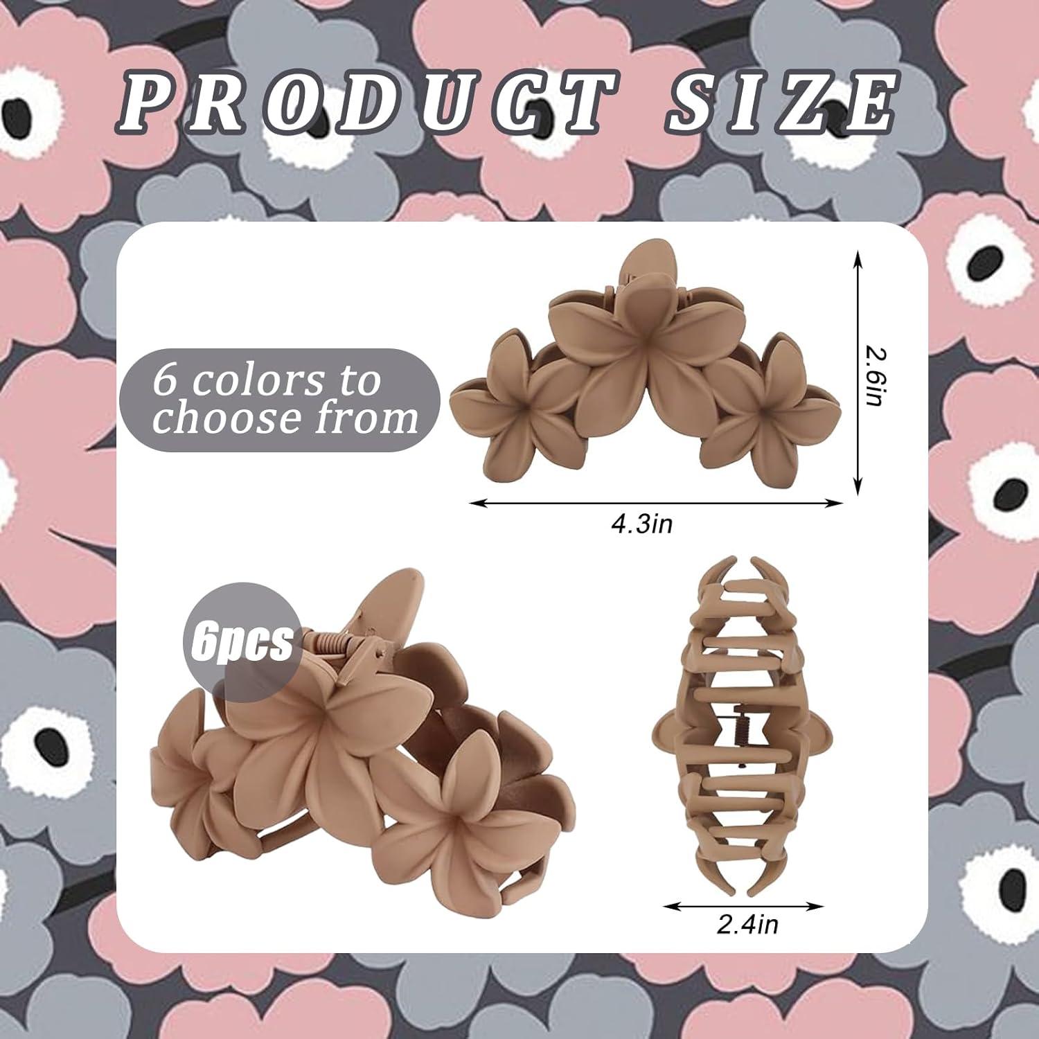 Clips de Pelo con Flores YONOY 6PCS Antideslizantes 6.6x10.9cm