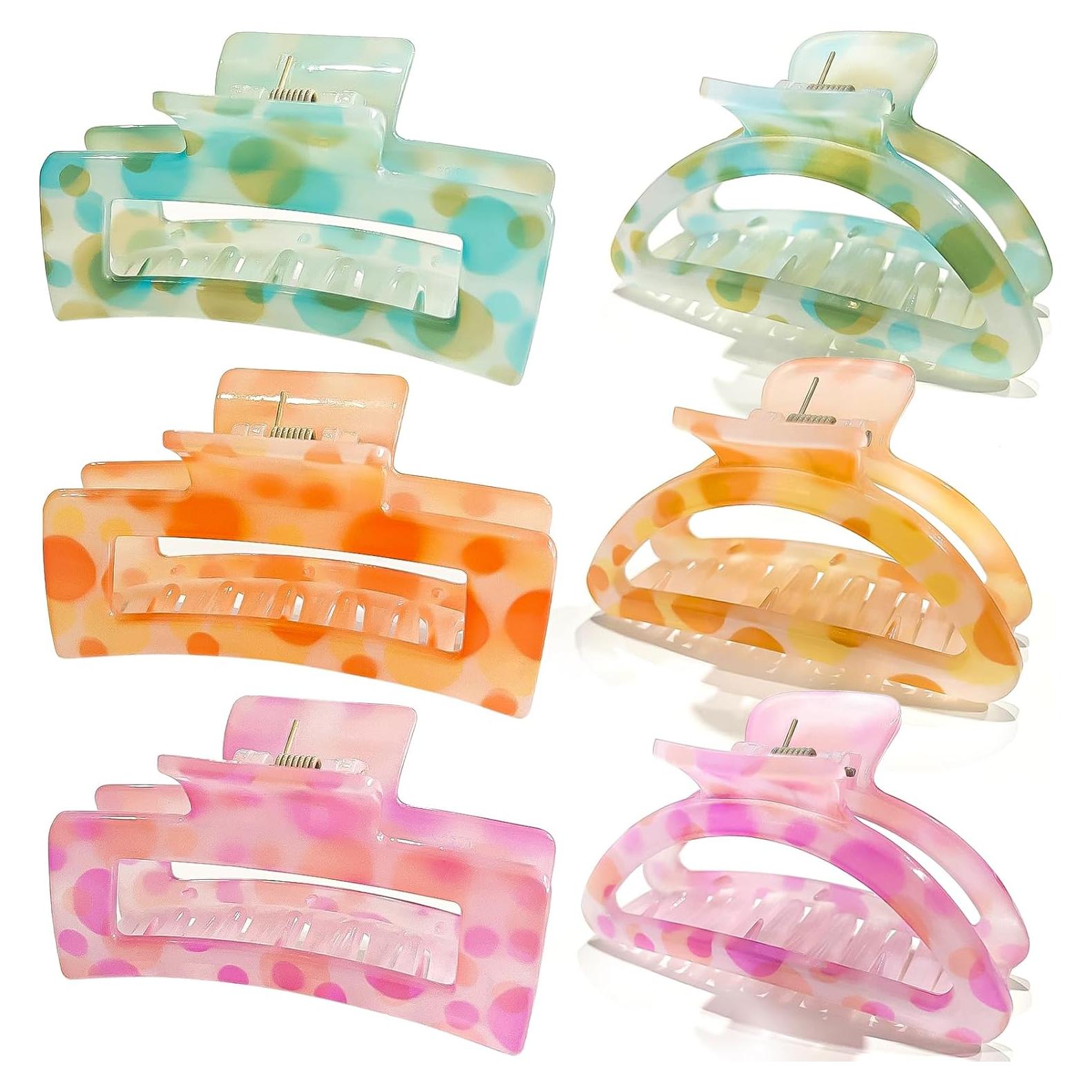 Garras para el cabello Cician 6PCS coloridas para mujeres