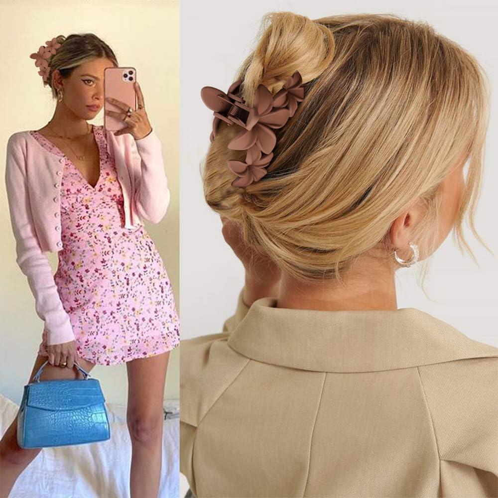 Clips de Pelo con Flor Ahoney - 6 Piezas Antideslizantes