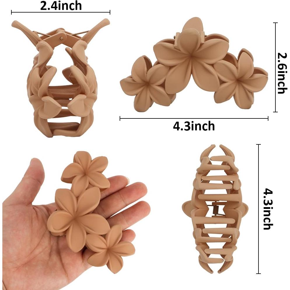 Clips de Pelo con Flor Ahoney - 6 Piezas Antideslizantes