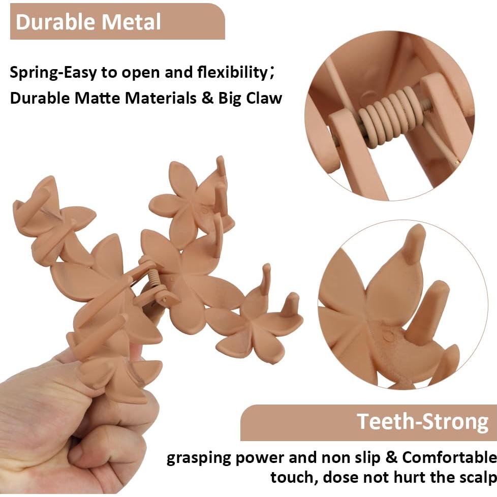 Clips de Pelo con Flor Ahoney - 6 Piezas Antideslizantes
