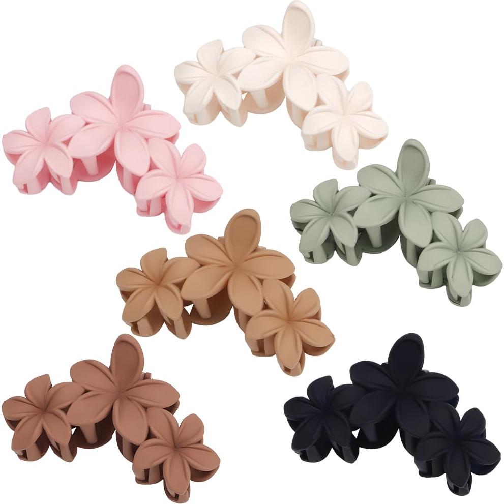 Clips de Pelo con Flor Ahoney - 6 Piezas Antideslizantes
