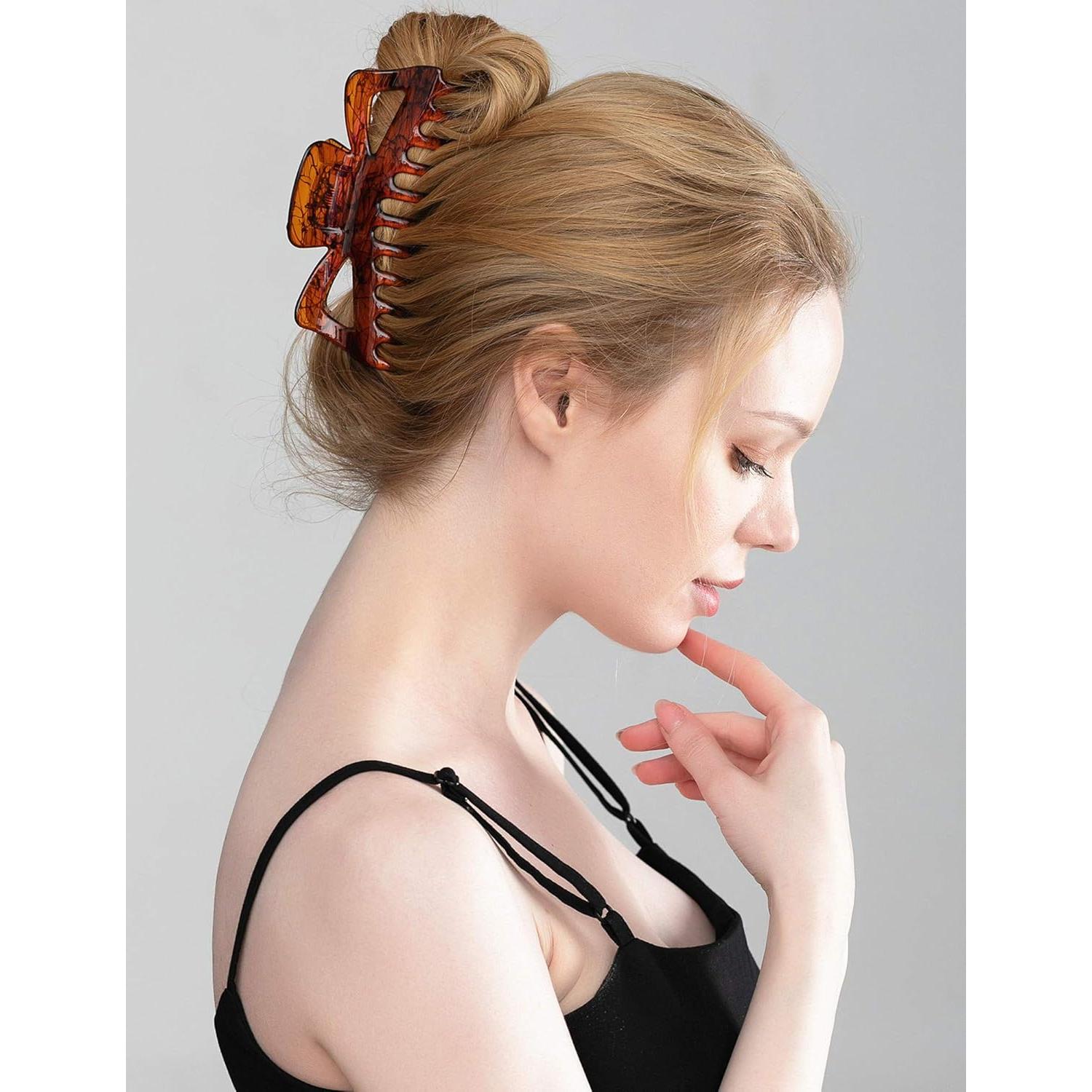 Pinzas de Pelo Jumbo Prettyou - 14 cm, 2 Piezas, Impermeables