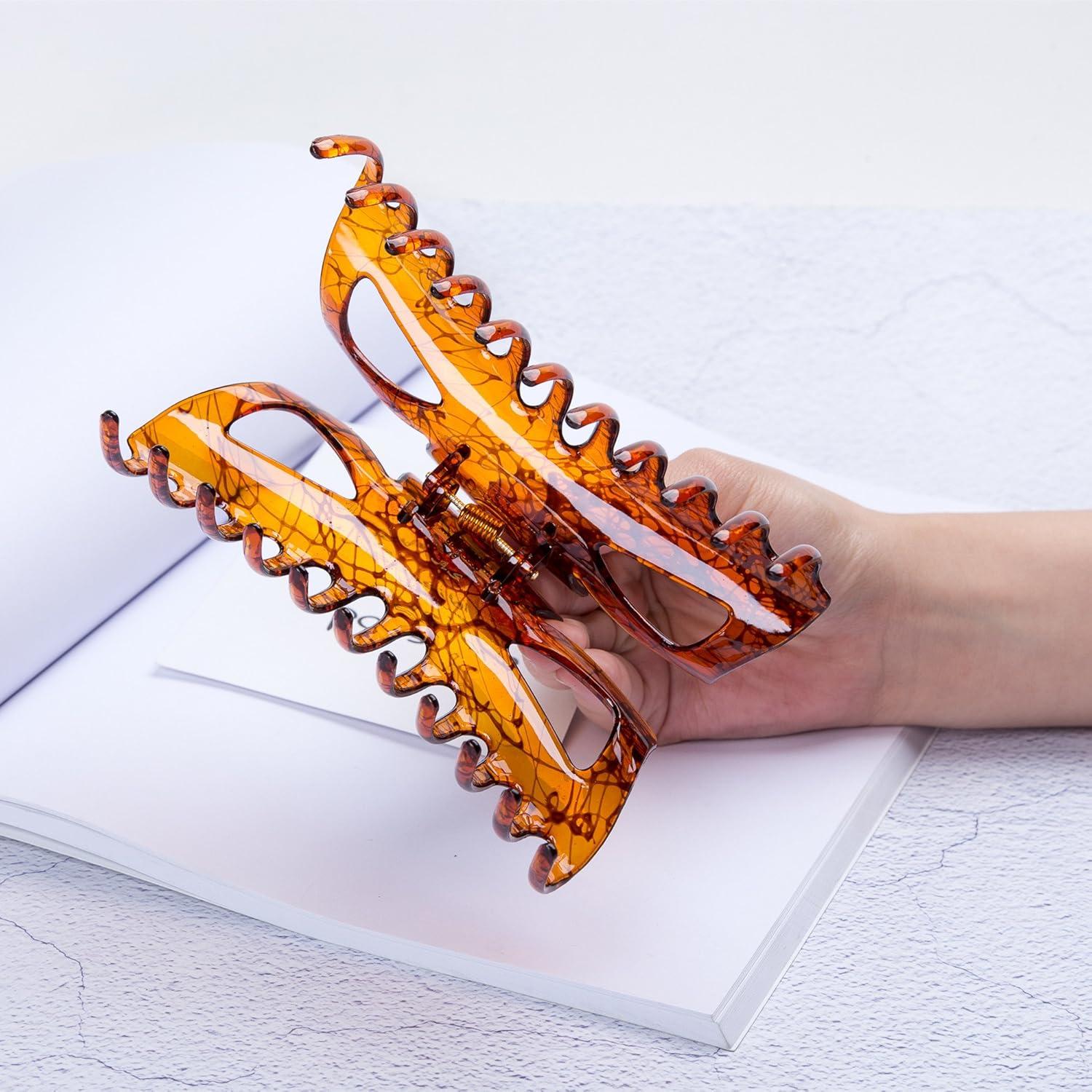 Pinzas de Pelo Jumbo Prettyou - 14 cm, 2 Piezas, Impermeables