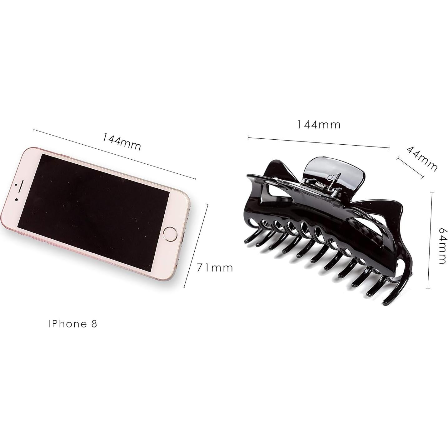 Pinzas de Pelo Jumbo Prettyou - 14 cm, 2 Piezas, Impermeables