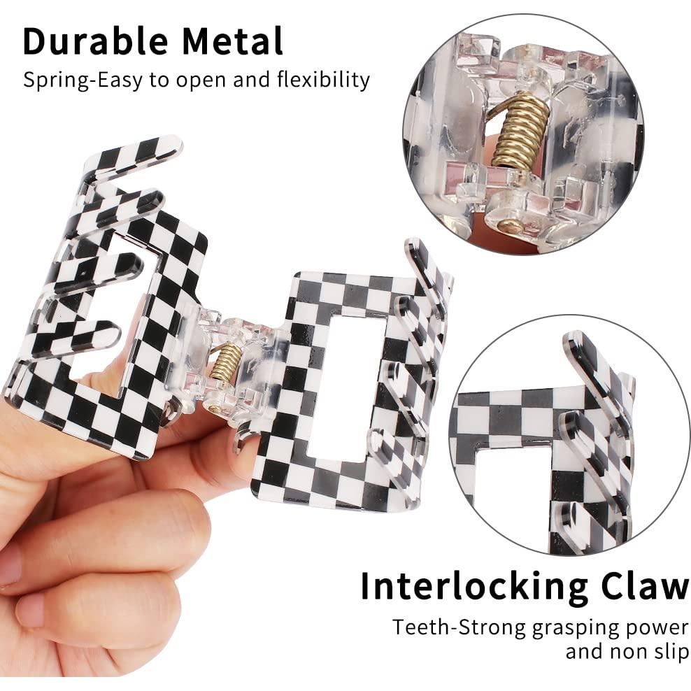 Clips de Garra a Cuadros Ahoney 4 Pack Y2K 5.08 cm