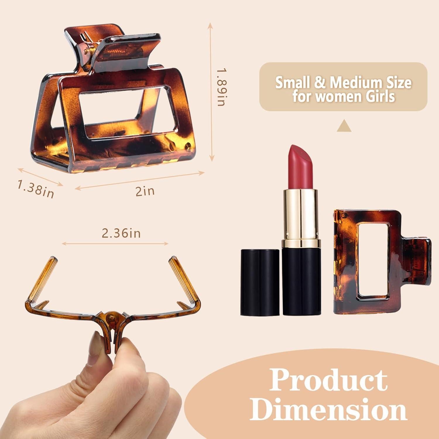 6 Clips de Garra Rectangulares Medianos Auseibeely - Antideslizantes