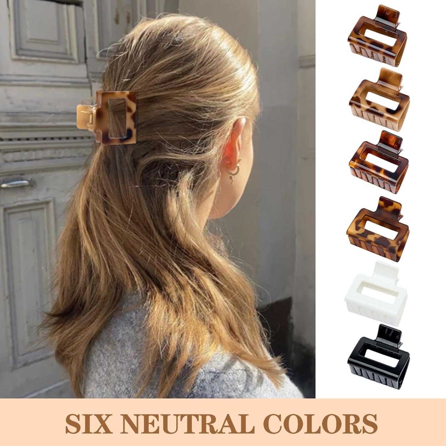 6 Clips de Garra Rectangulares Medianos Auseibeely - Antideslizantes