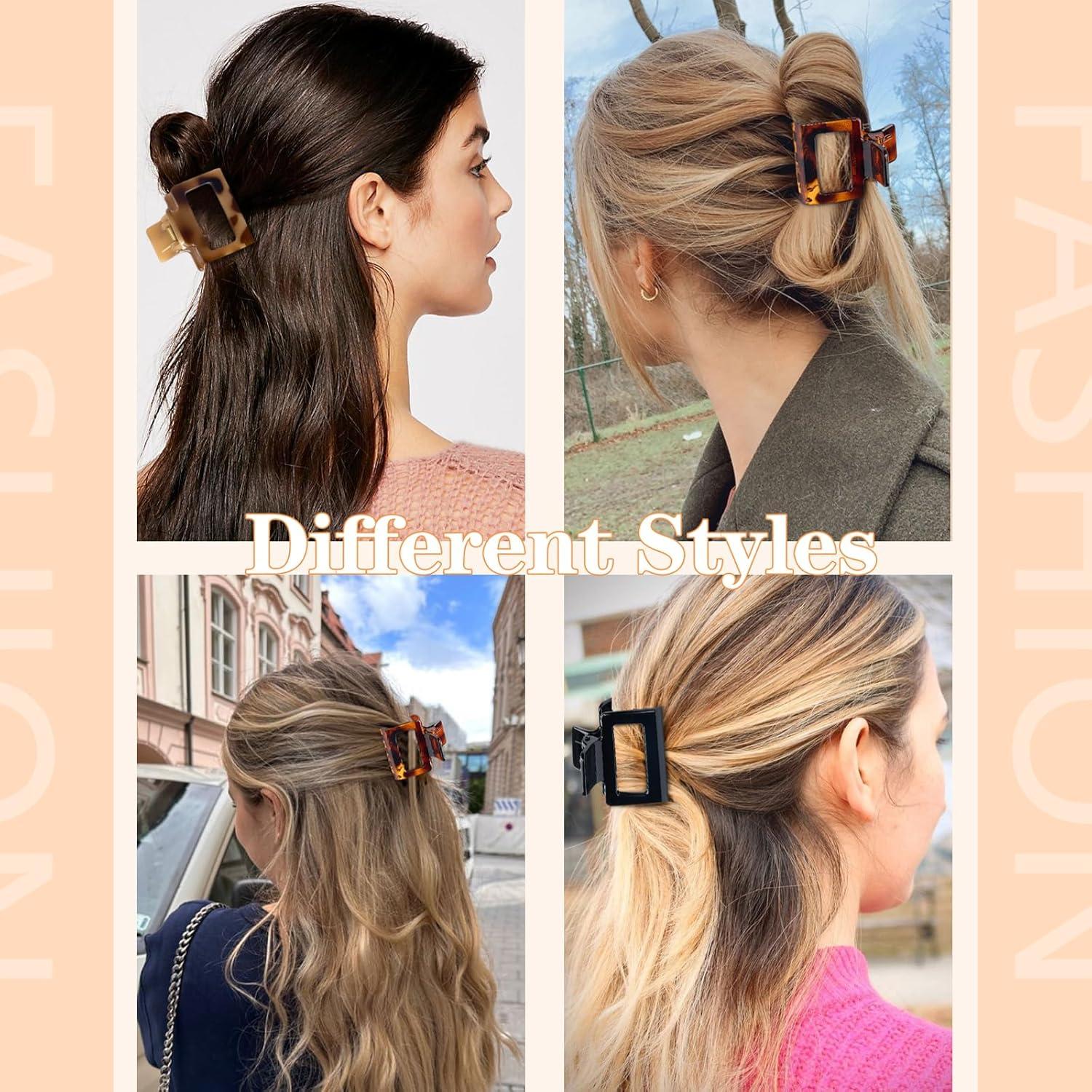 6 Clips de Garra Rectangulares Medianos Auseibeely - Antideslizantes