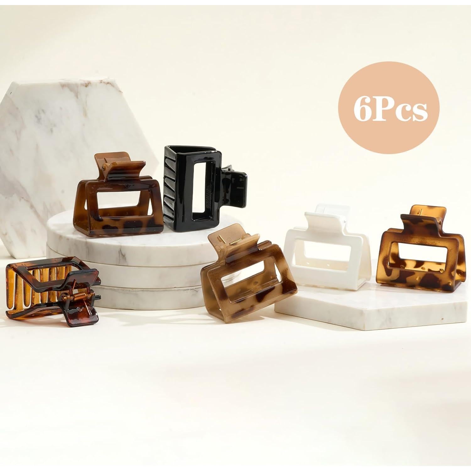 6 Clips de Garra Rectangulares Medianos Auseibeely - Antideslizantes