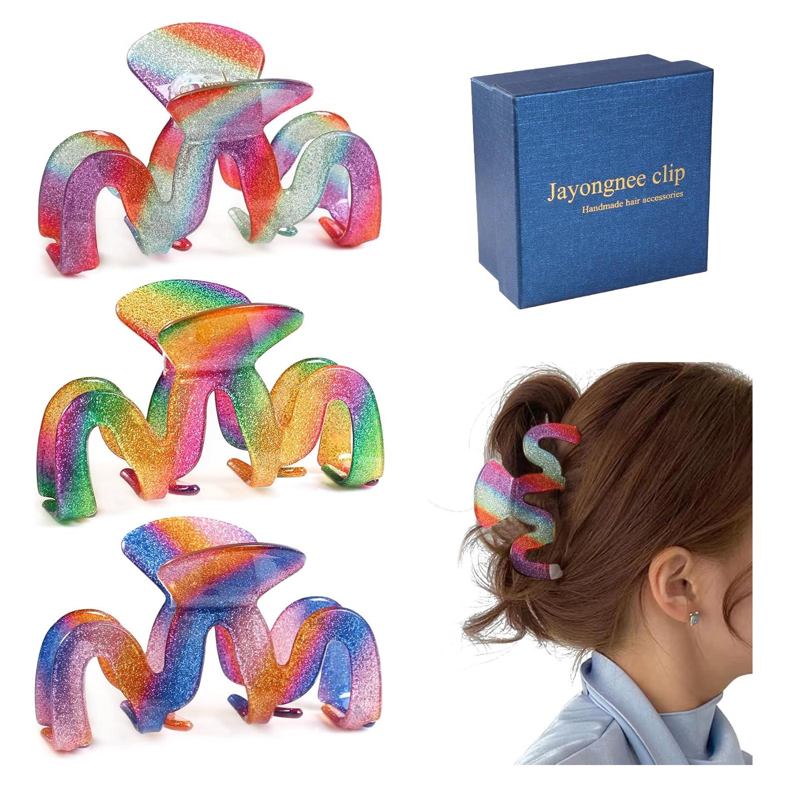 Clips de Garra para el Cabello Jayongnee 3 Piezas Multicolor