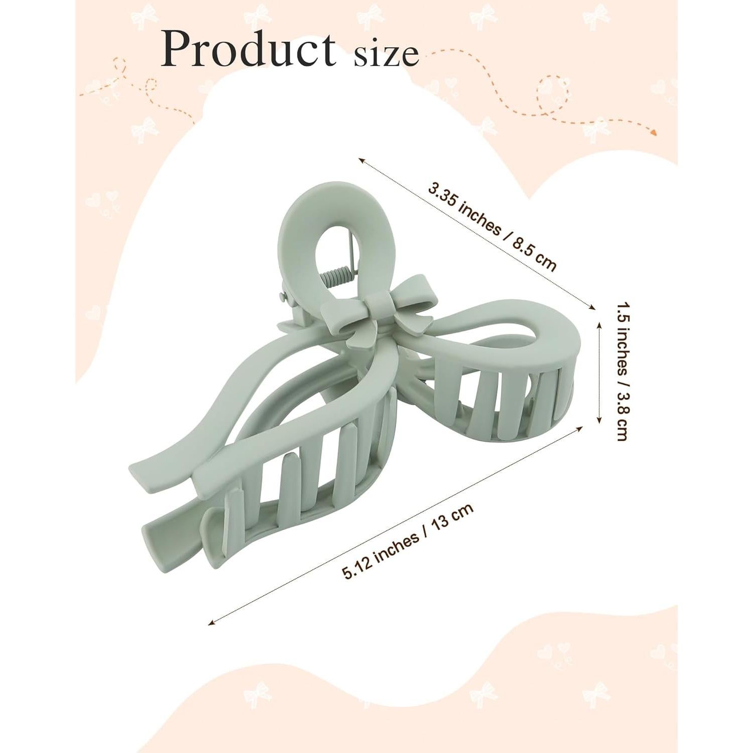 4 Clips de Pelo con Lazo AWAYTR para Mujeres - 13 cm