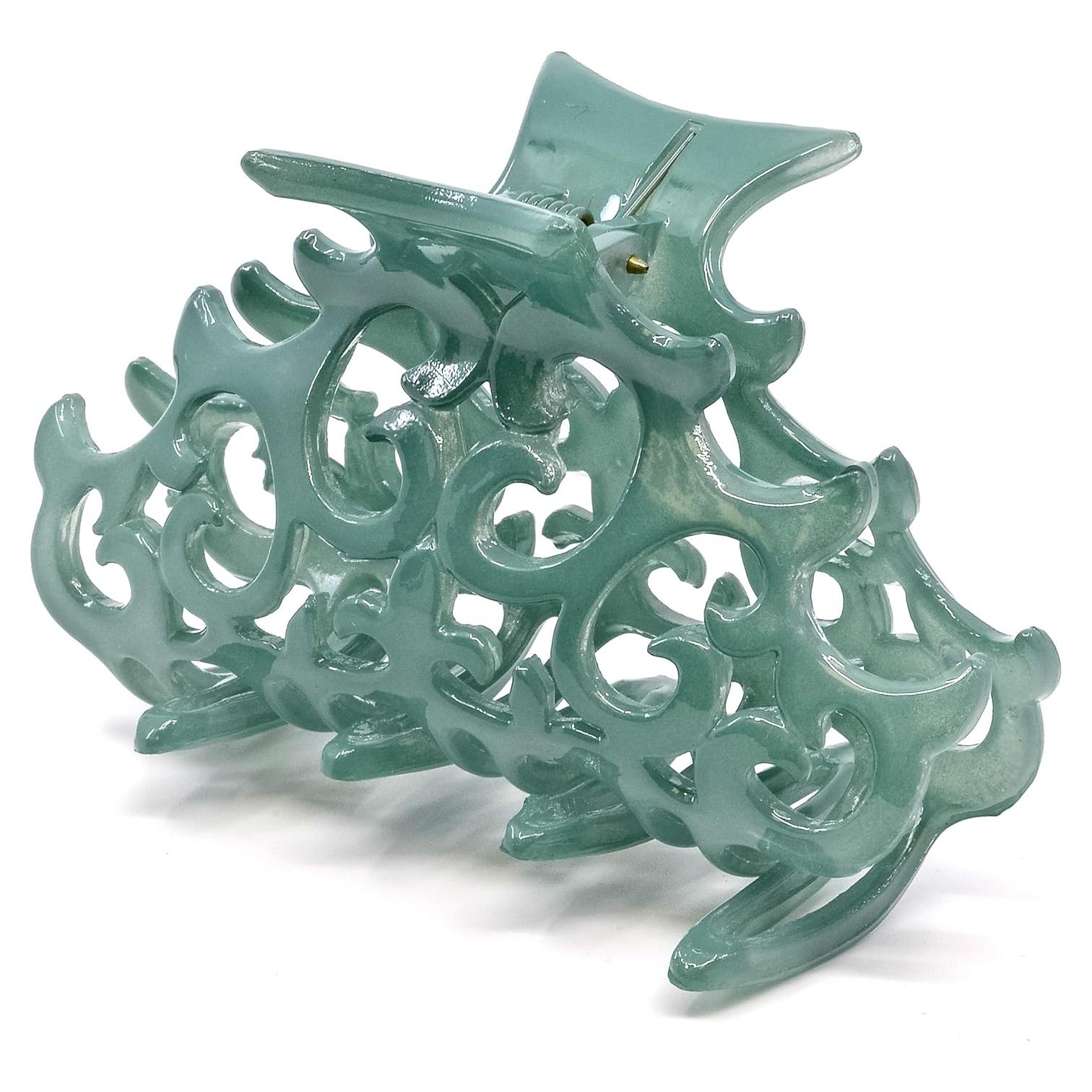 Clip para el cabello grande Camila Paris CP2403 verde 8.89 cm