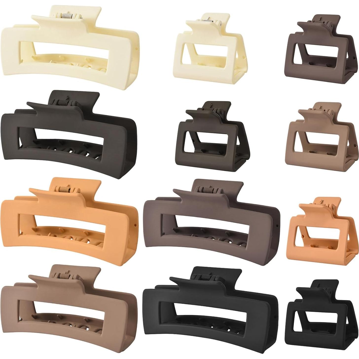 Juego de 12 Clips de Cabello Rectangulares YWMHTB - 6 Grandes y 6 Pequeños