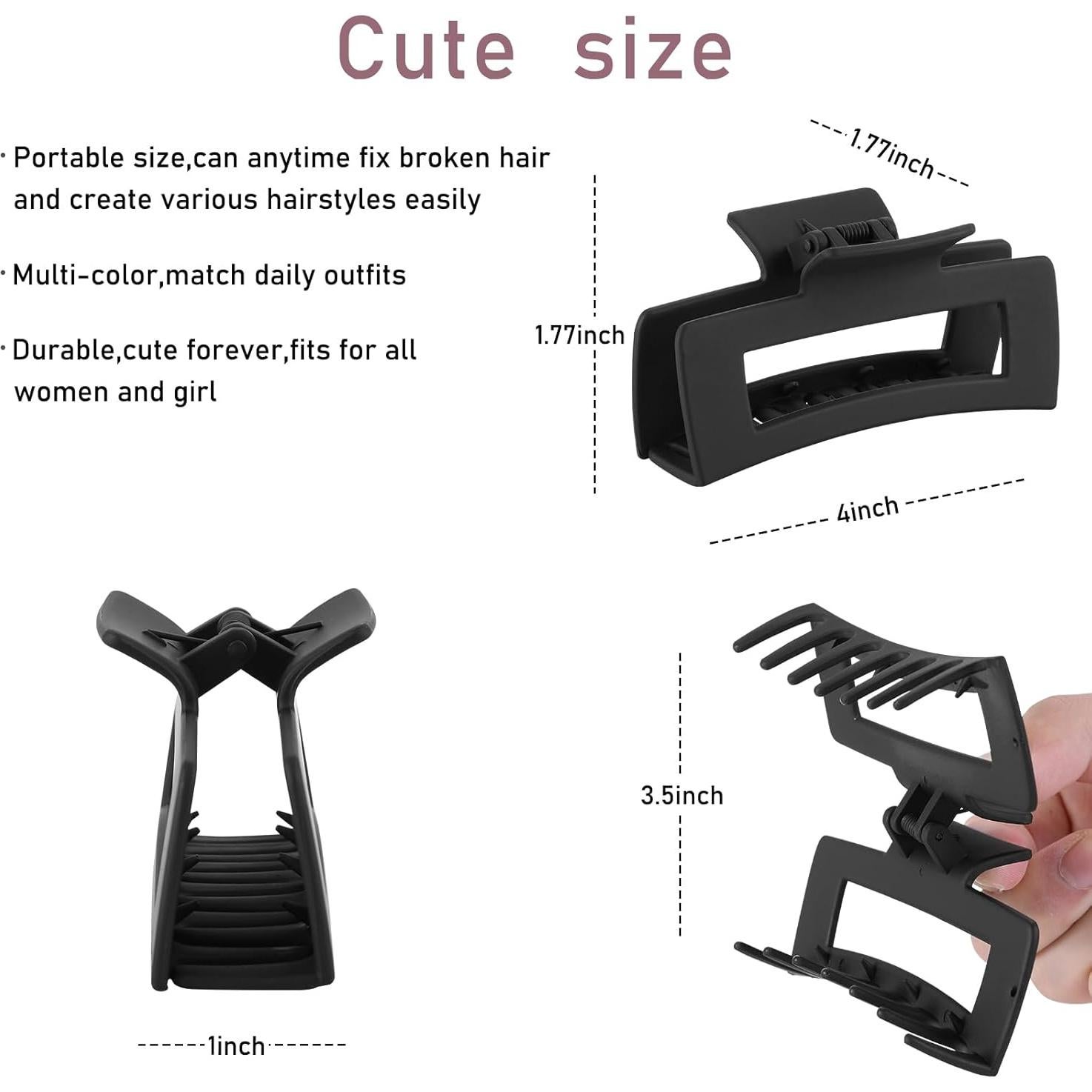 Juego de 12 Clips de Cabello Rectangulares YWMHTB - 6 Grandes y 6 Pequeños