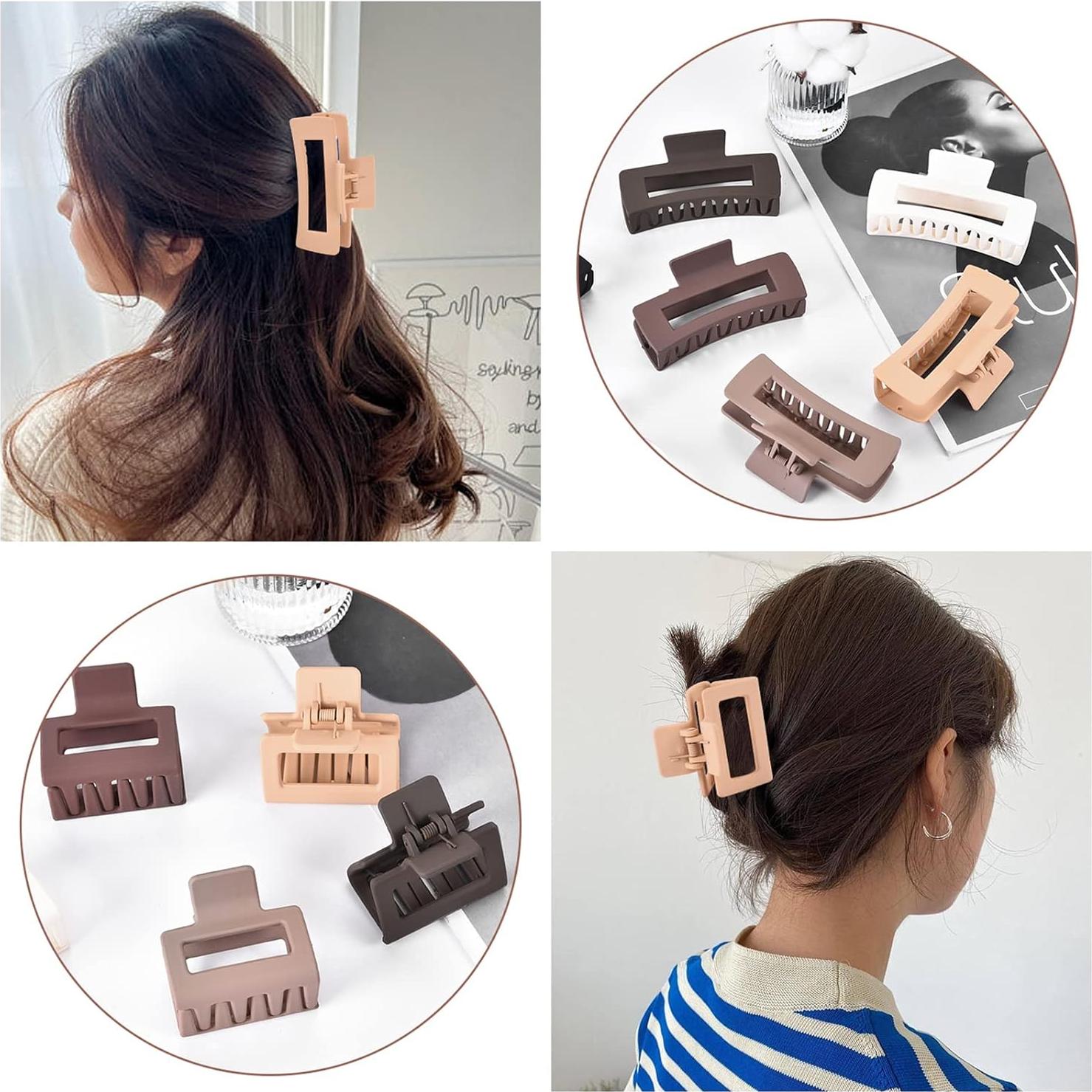 Juego de 12 Clips de Cabello Rectangulares YWMHTB - 6 Grandes y 6 Pequeños