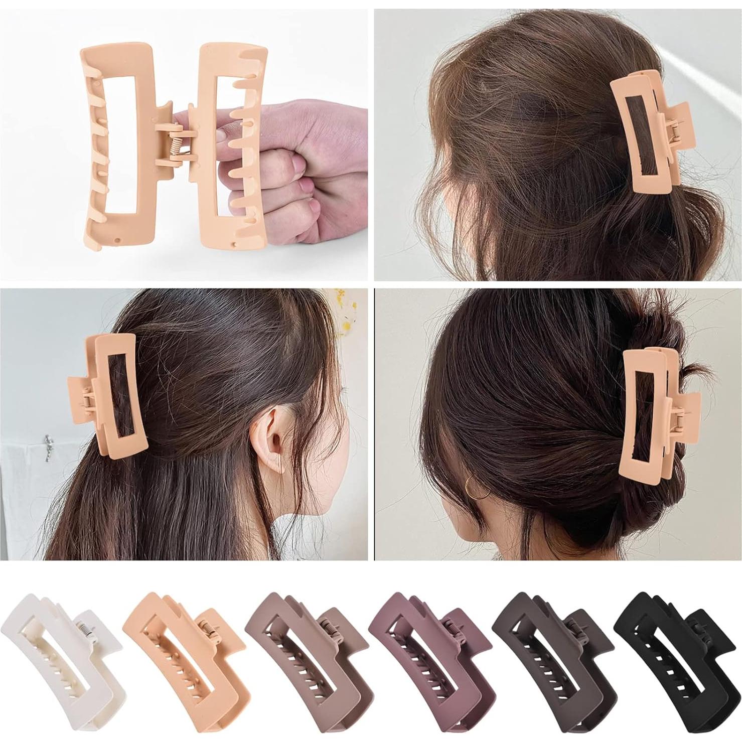 Juego de 12 Clips de Cabello Rectangulares YWMHTB - 6 Grandes y 6 Pequeños