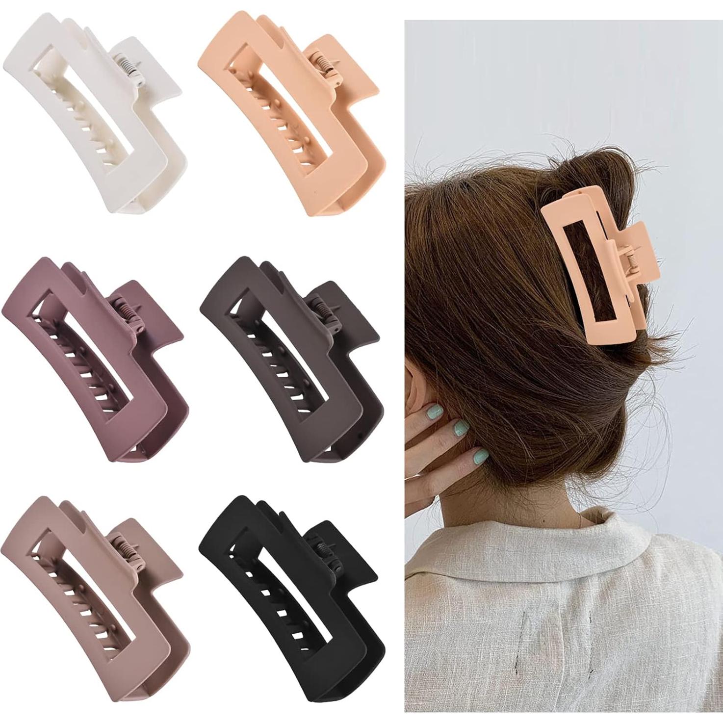 Juego de 12 Clips de Cabello Rectangulares YWMHTB - 6 Grandes y 6 Pequeños