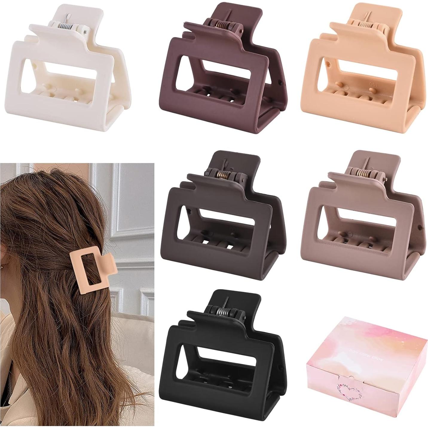 Juego de 12 Clips de Cabello Rectangulares YWMHTB - 6 Grandes y 6 Pequeños