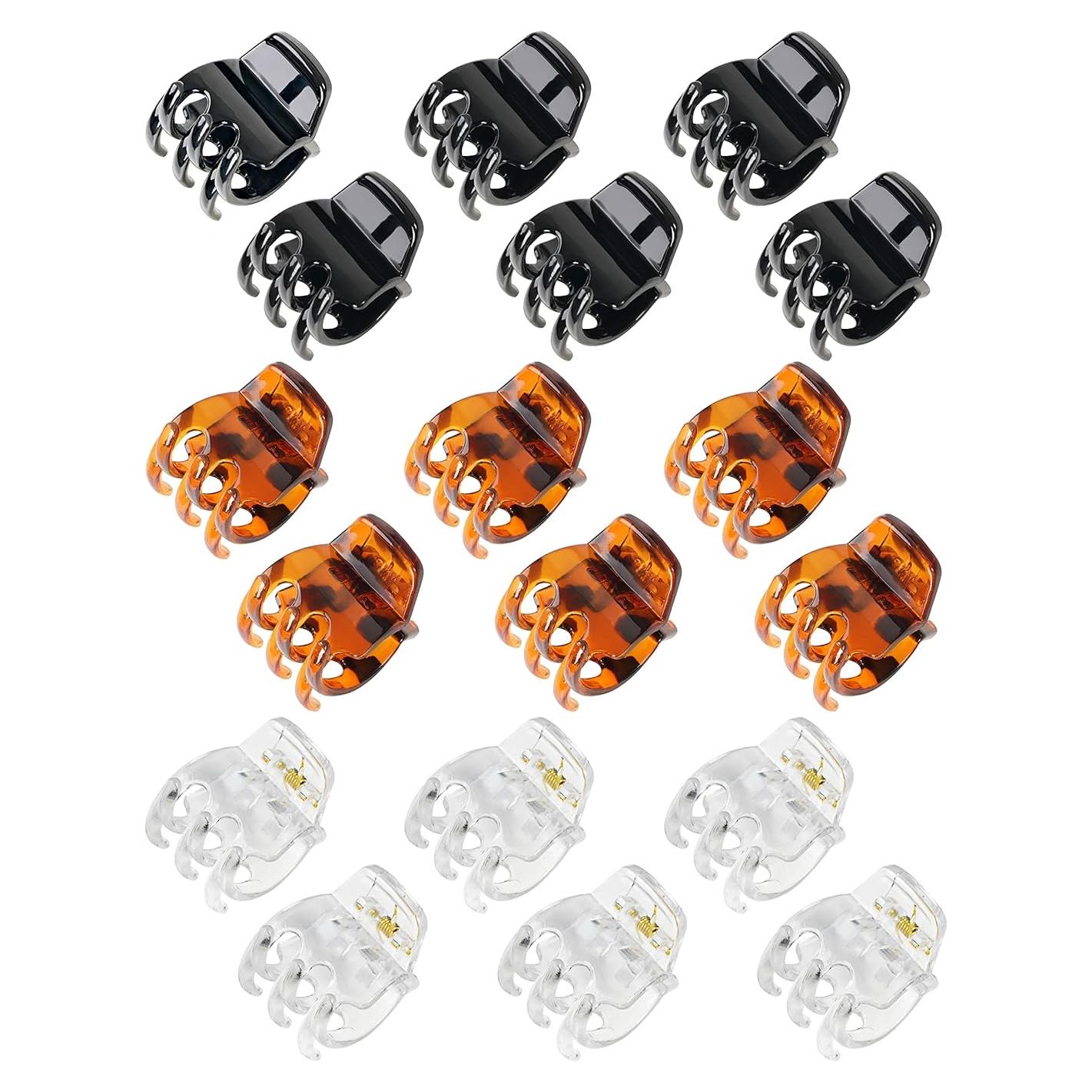 Pinzas para el cabello medianas DF, 18 piezas, 3 colores