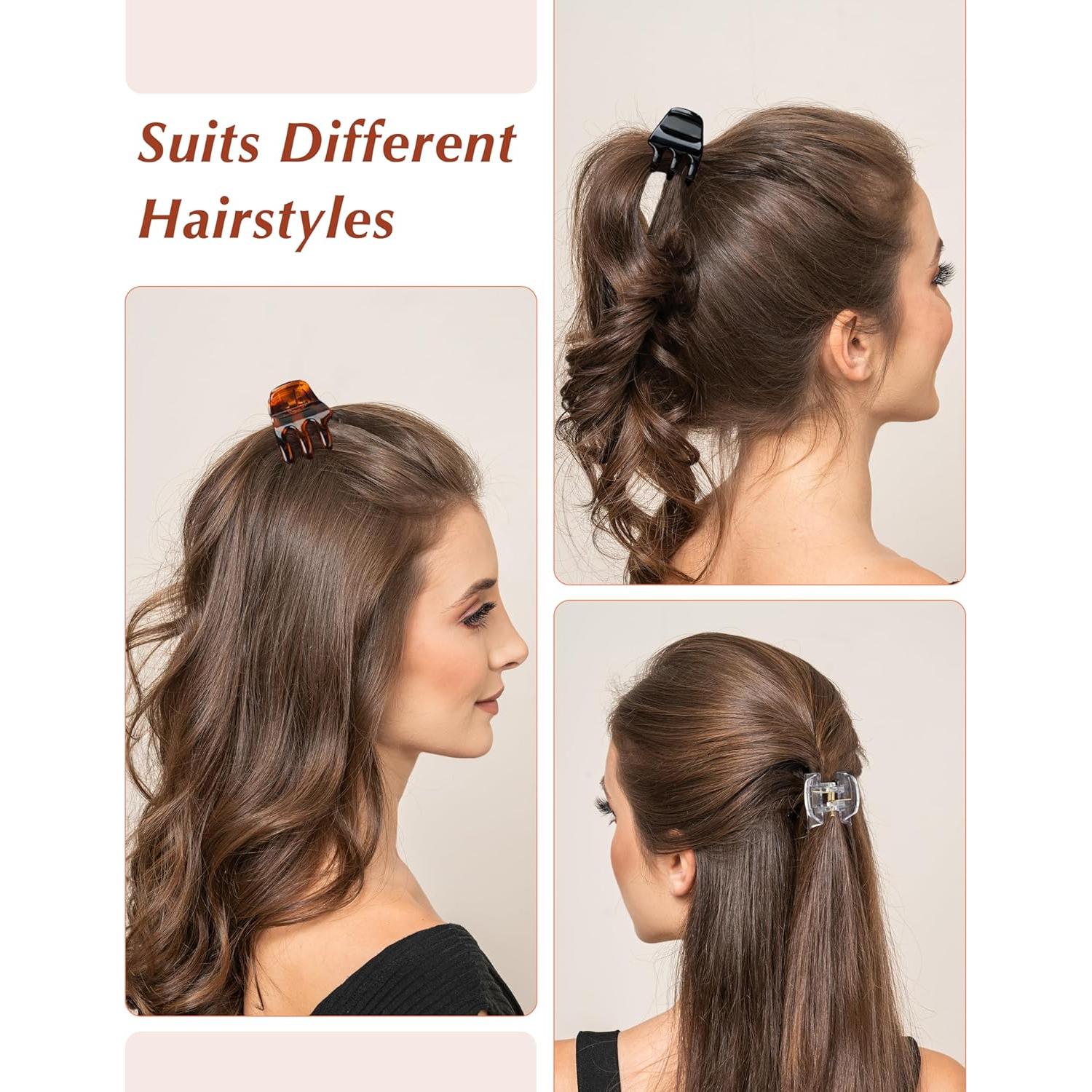 Pinzas para el cabello medianas DF, 18 piezas, 3 colores