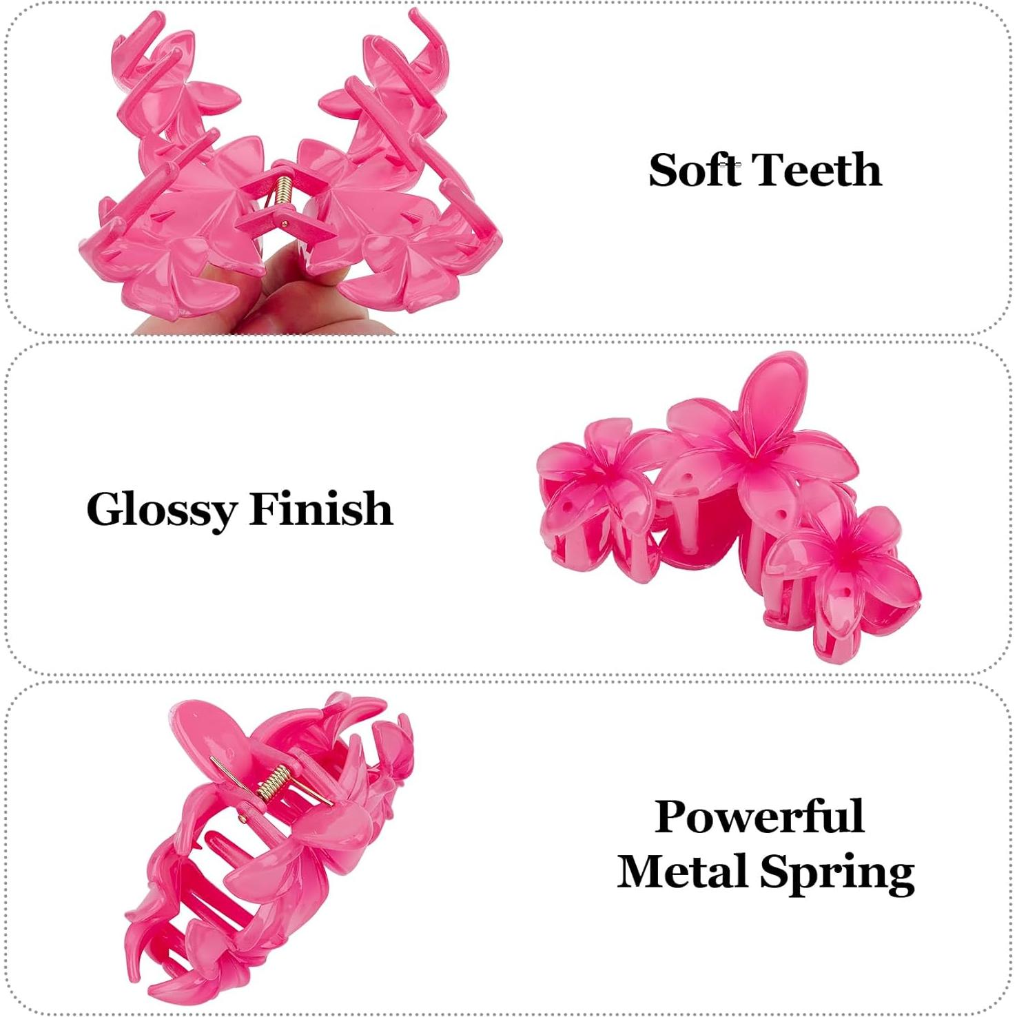 Garras para el cabello con flores Amariver - 4 Clips Hawaianos