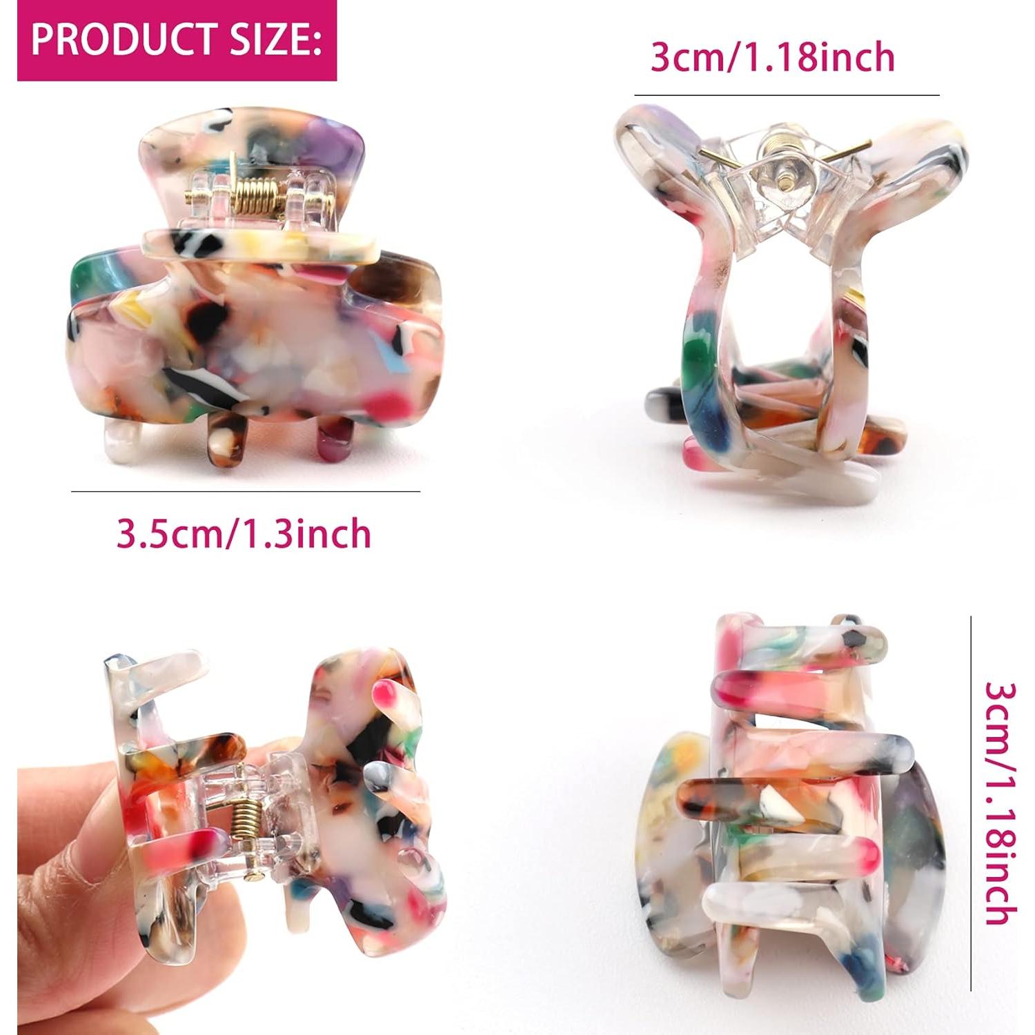 6 Clips de Garra para el Cabello Messen Mini Estampado Leopardo