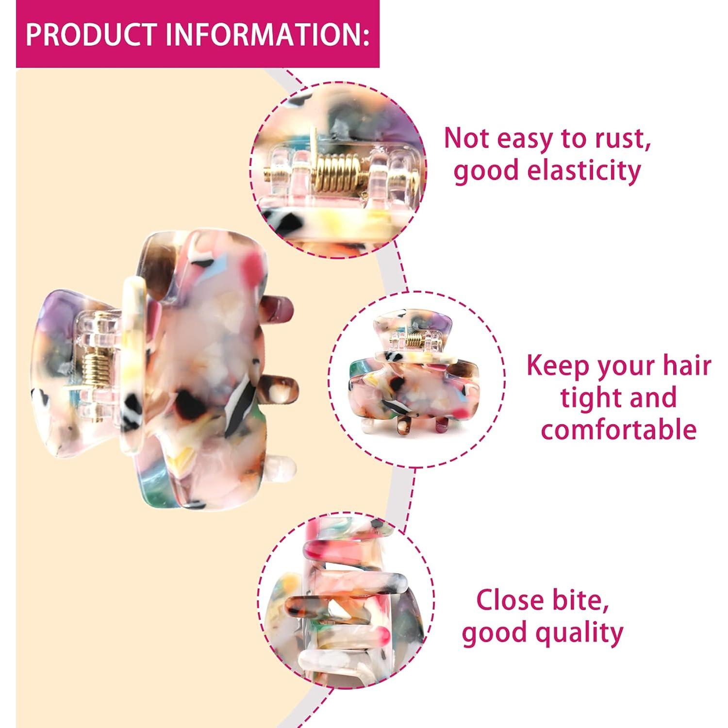 6 Clips de Garra para el Cabello Messen Mini Estampado Leopardo