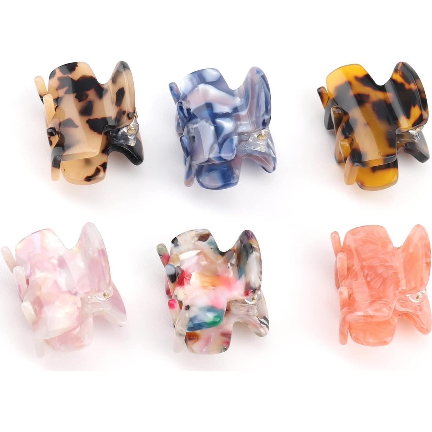 6 Clips de Garra para el Cabello Messen Mini Estampado Leopardo