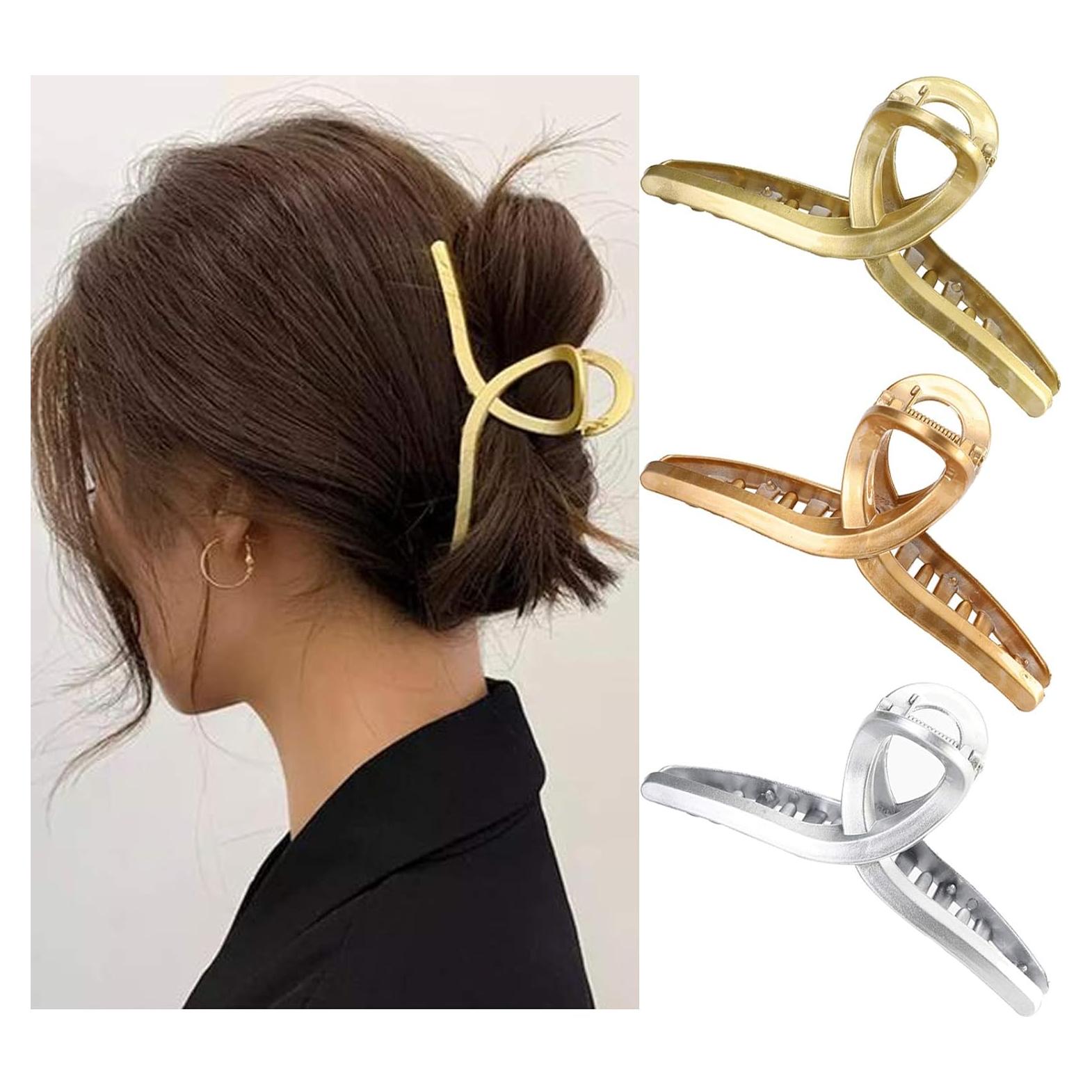 Pinzas para el cabello antideslizantes Molans - 3 Pcs 11x4.8cm