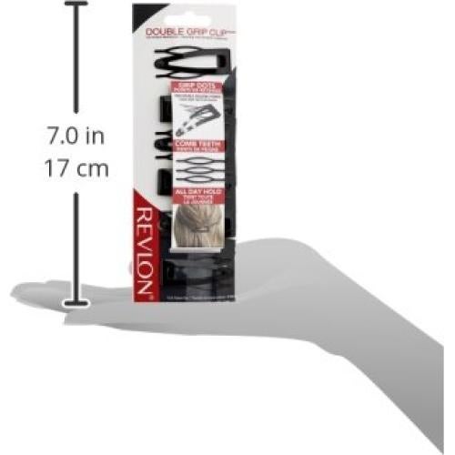 Pinzas para el cabello Revlon Double Grip, 6 unidades negras