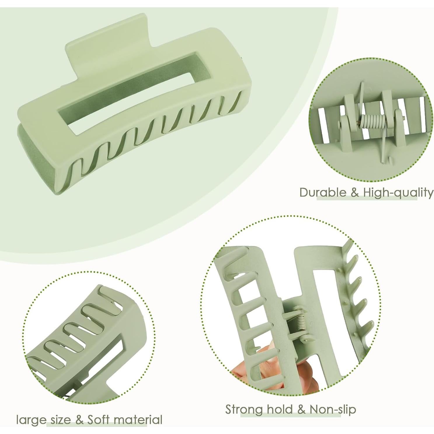 Clips para el Cabello CHANDAT 8 Pcs 10.9 cm Garra Cuadrados