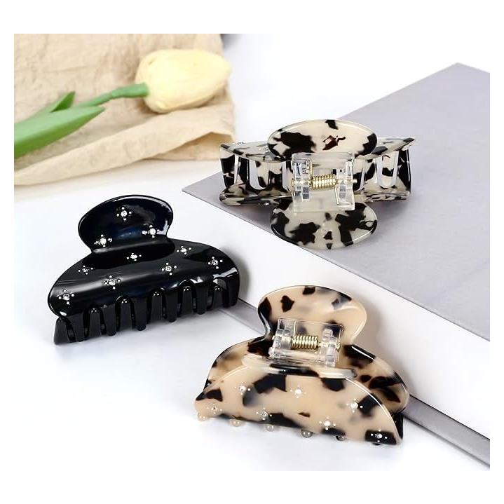 Clips de Garra Medianos VCKOVCKO Leopardo - 3 Piezas