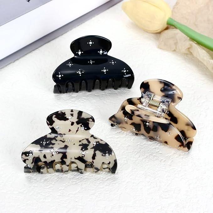 Clips de Garra Medianos VCKOVCKO Leopardo - 3 Piezas