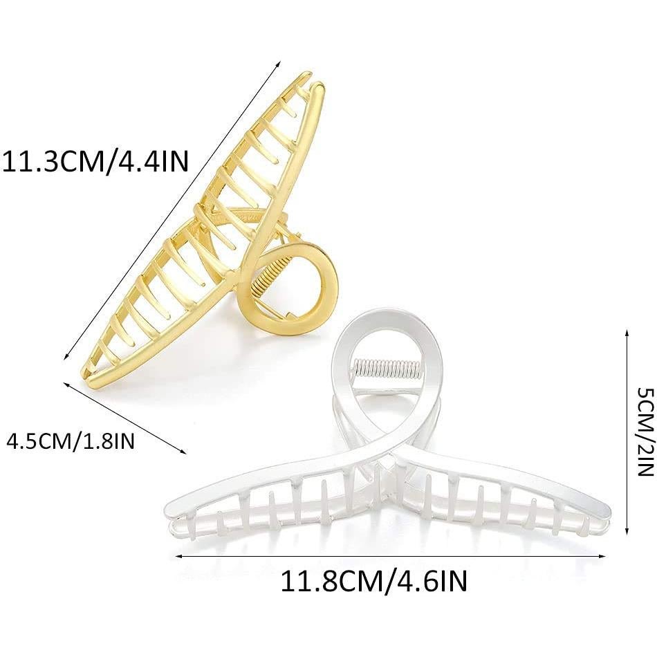 Pinzas para el cabello Brinie de metal dorado - 2 piezas