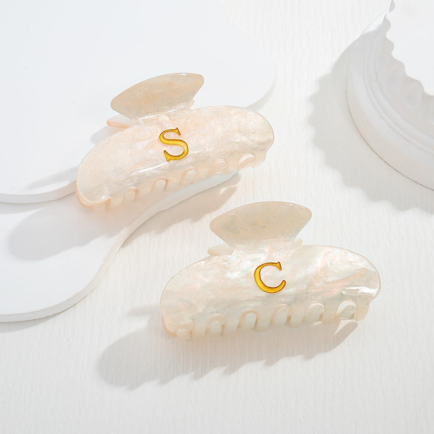 Clips de Pelo Acrílicos LILIE&WHITE Letra C Elegantes 8.5x5 cm