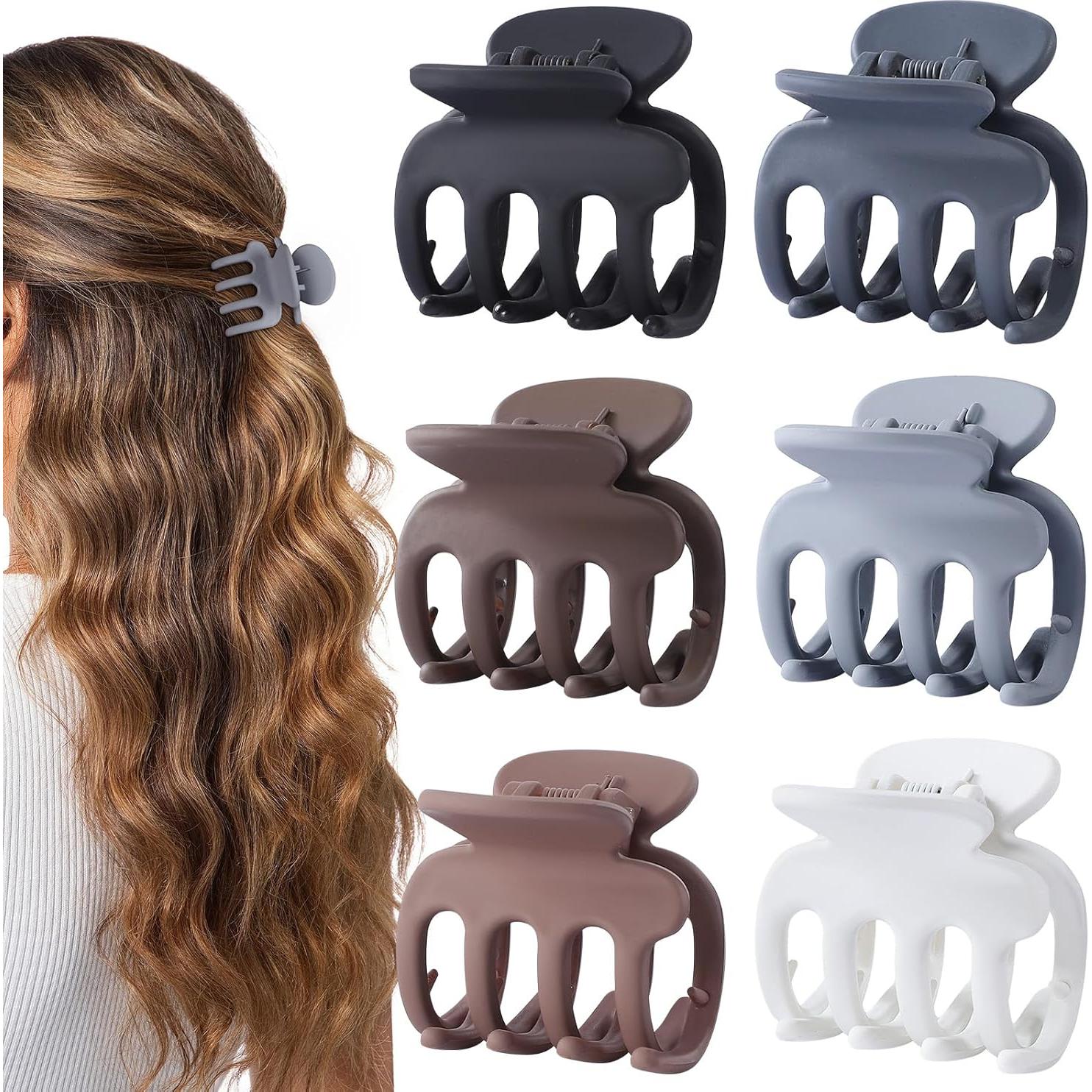 6 Clips de Garra Pequeños USDNICE para Cabello Fino 4.3x4.6cm