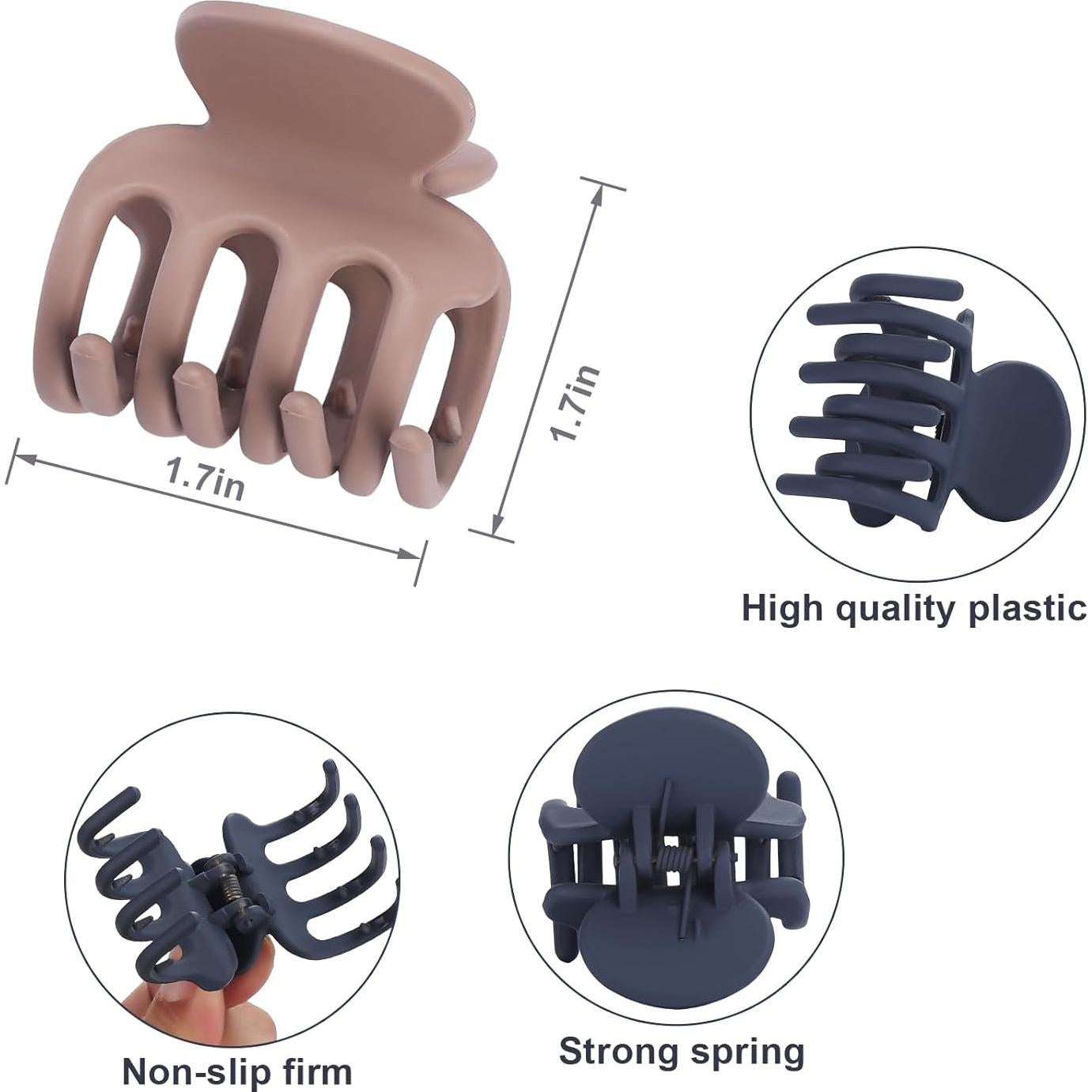 6 Clips de Garra Pequeños USDNICE para Cabello Fino 4.3x4.6cm