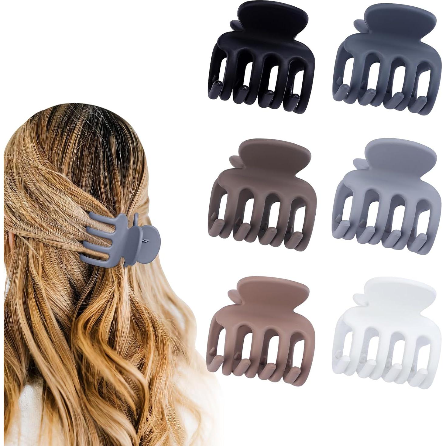 6 Clips de Garra Pequeños USDNICE para Cabello Fino 4.3x4.6cm