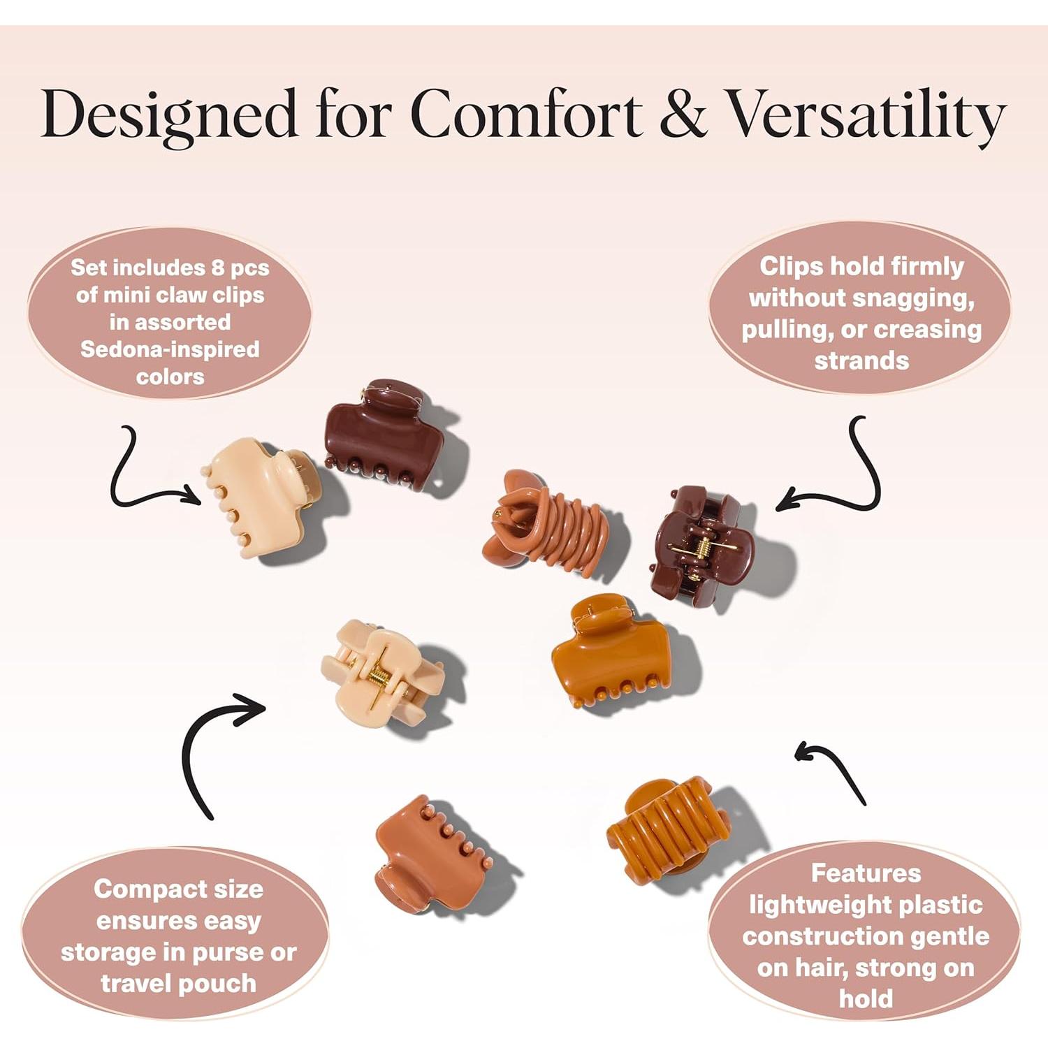 Clips de Garra Kitsch para Cabello - Set de 8 Piezas Sedona